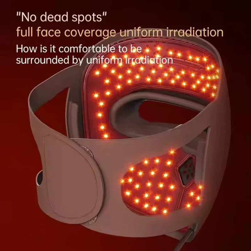 LED 4 Colors Facial Mask Home Use Red Light Therapy Skin Moisturize Rejuvenation Wrinkle Removal Anti Acne Shrink Pores Salon