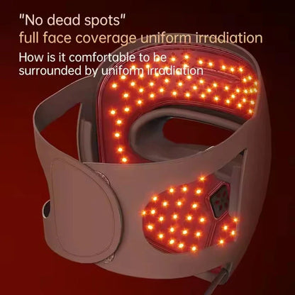 LED 4 Colors Facial Mask Home Use Red Light Therapy Skin Moisturize Rejuvenation Wrinkle Removal Anti Acne Shrink Pores Salon