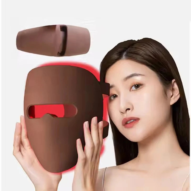 LED 4 Colors Facial Mask Home Use Red Light Therapy Skin Moisturize Rejuvenation Wrinkle Removal Anti Acne Shrink Pores Salon