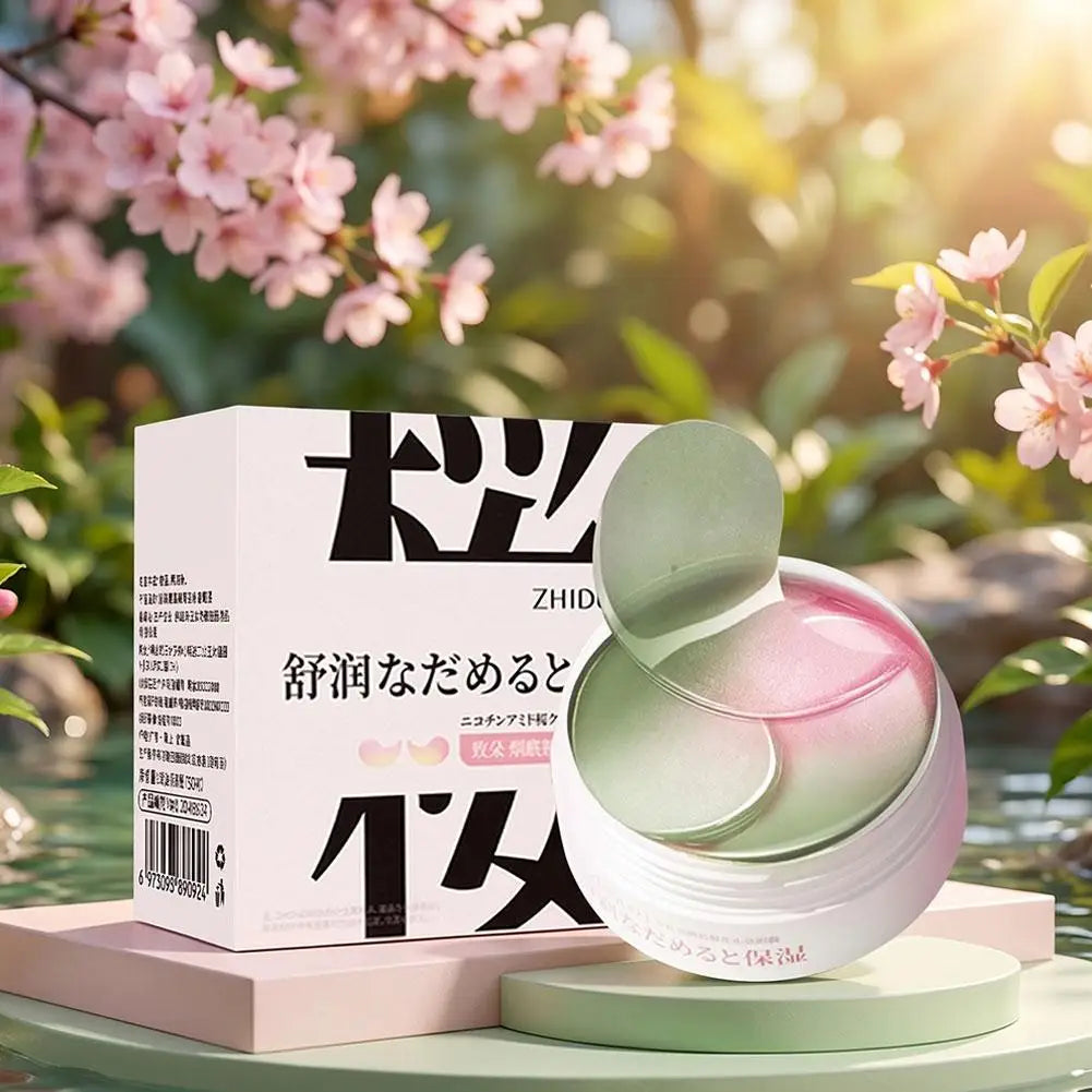 Sakura Collagen Hyaluronic Acid Eye Mask Anti Dark Circles Eye Bags Moisturizing Firming Eye Patches Skin Care Products