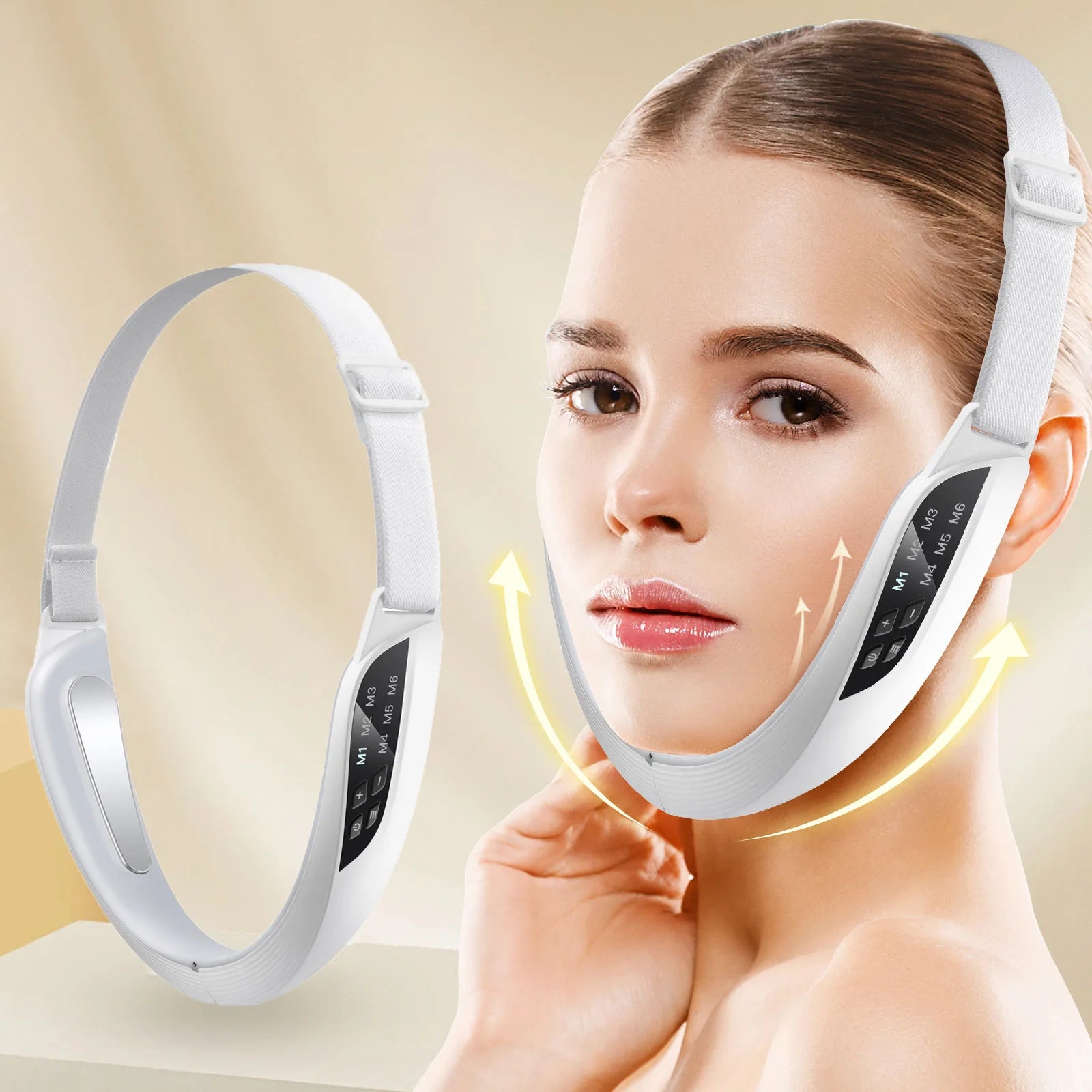 Electric EMS V Face Lifting Beauty Device 6 Modes 8 Levels Micro-current Facial Firming Massager Double Chin Removal Skin Care