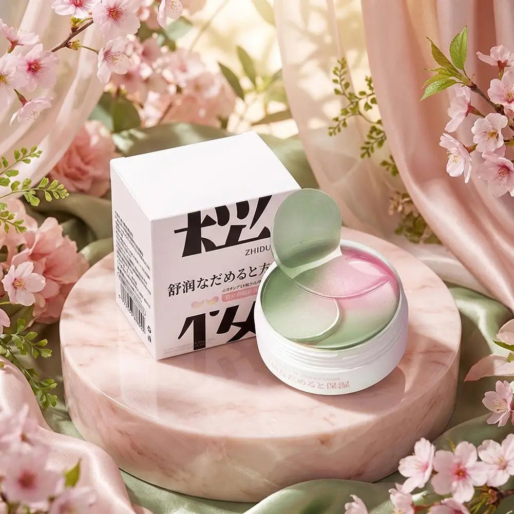 Sakura Collagen Hyaluronic Acid Eye Mask Anti Dark Circles Eye Bags Moisturizing Firming Eye Patches Skin Care Products