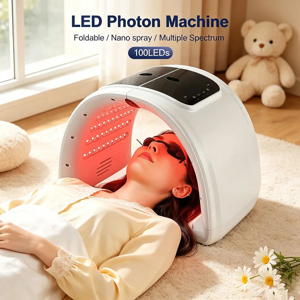 7 Colors LED Photon Machine With Nano Spray Skin Moisturizing Face&Body Mask Salon SPA Home Use Skin Rejuvenation Acne Skin Care