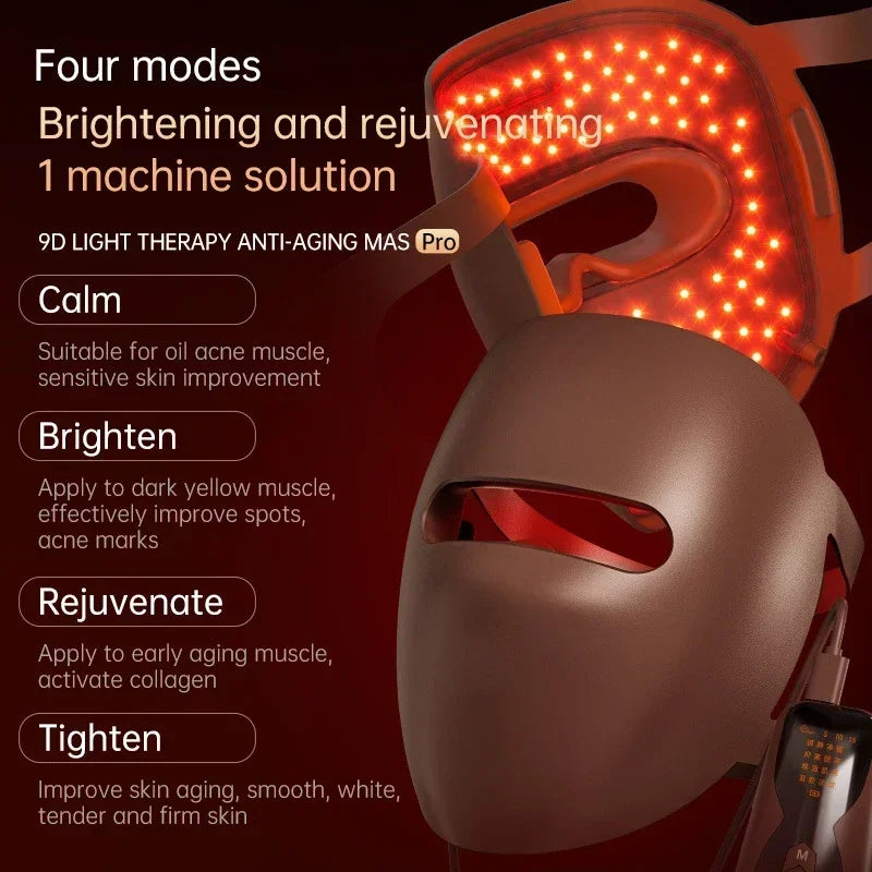 LED 4 Colors Facial Mask Home Use Red Light Therapy Skin Moisturize Rejuvenation Wrinkle Removal Anti Acne Shrink Pores Salon