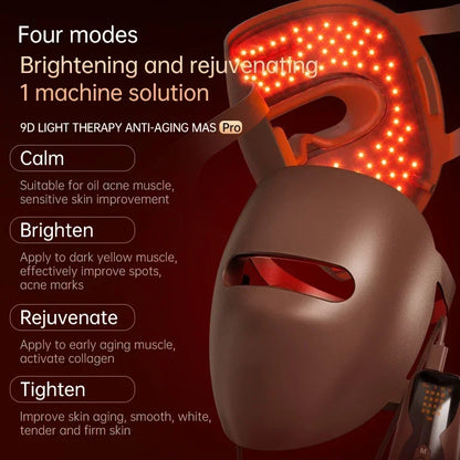 LED 4 Colors Facial Mask Home Use Red Light Therapy Skin Moisturize Rejuvenation Wrinkle Removal Anti Acne Shrink Pores Salon