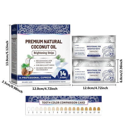 14Strips Teeth Whitening Strips Remove Plaque Stains Cleaning Oral Hygiene Sensitivity Relief Fresh Breath Brighten Tooth Care