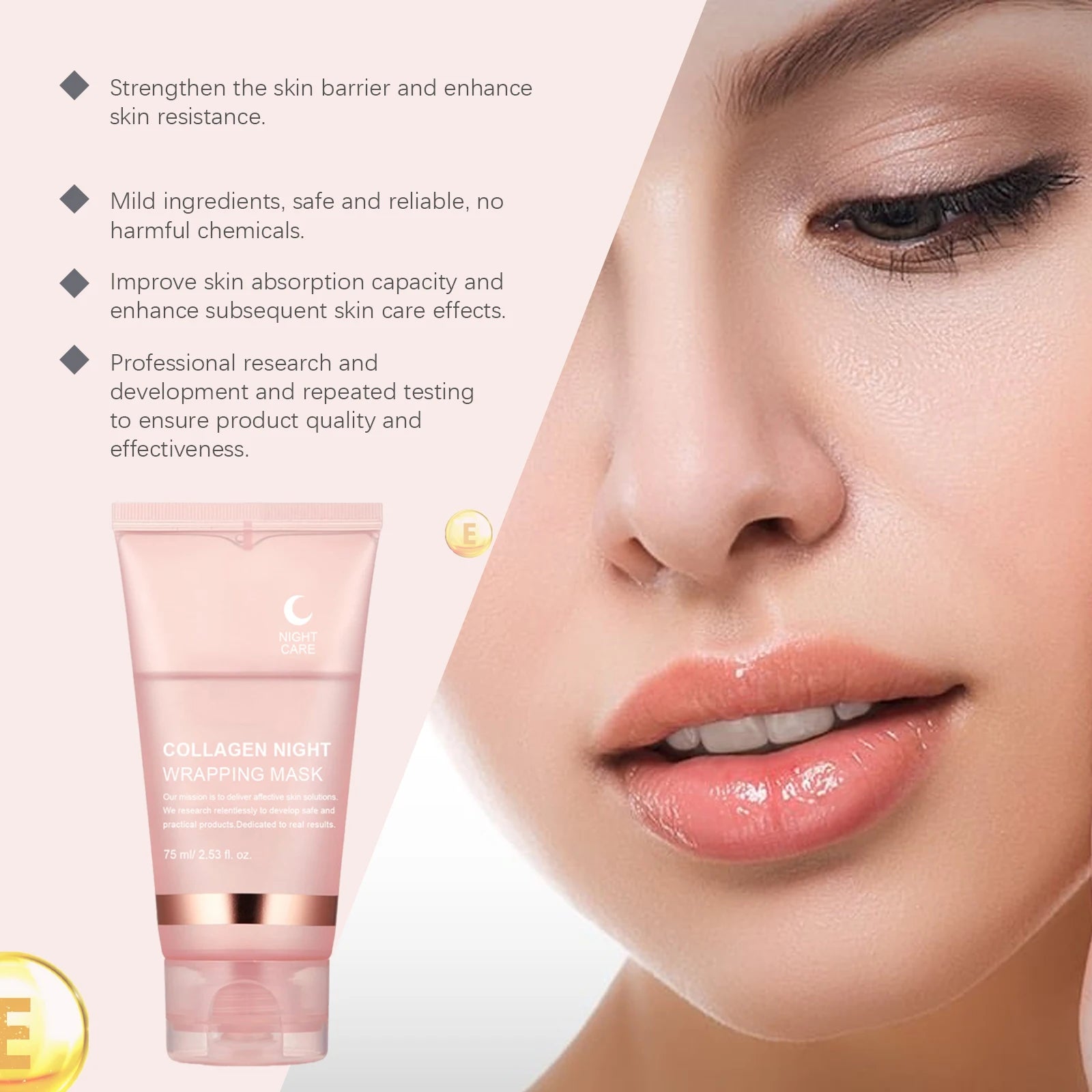 Korean Collagen Wrapping Mask And Brush Set for Facial Rejuvenation Moisturizing Brightening Glowing Skin Elasticity Face Mask