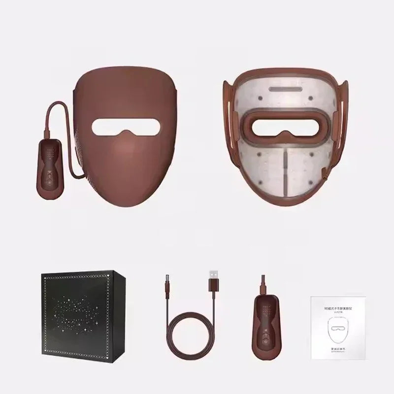 LED 4 Colors Facial Mask Home Use Red Light Therapy Skin Moisturize Rejuvenation Wrinkle Removal Anti Acne Shrink Pores Salon