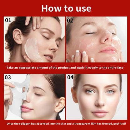 Real Collagen Fit, Collagen Wrapping Mask, Collagen 670,000ppm, Peel Off Facial Mask for elasticity, Hydrating, Glow, Glass Skin