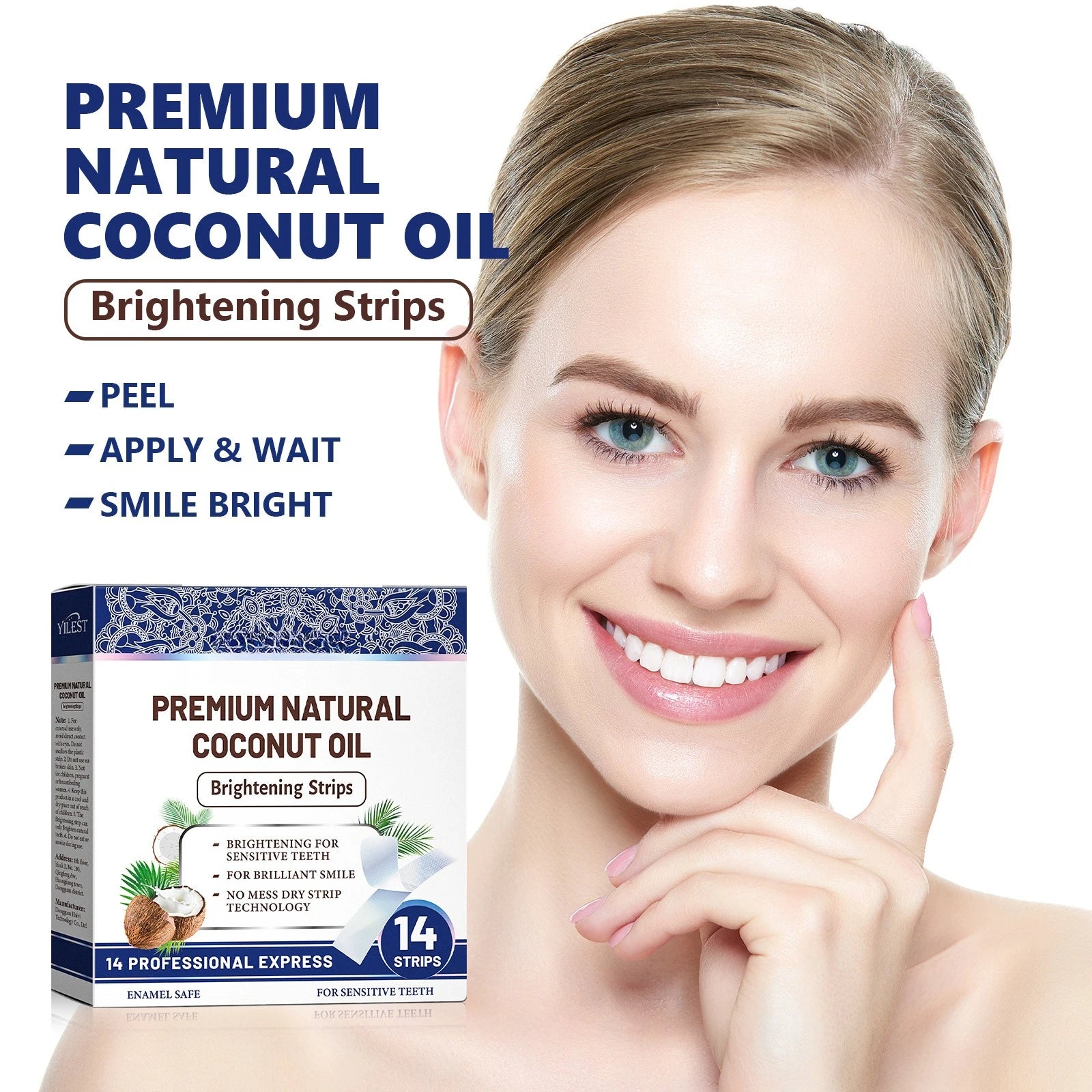 14Strips Teeth Whitening Strips Remove Plaque Stains Cleaning Oral Hygiene Sensitivity Relief Fresh Breath Brighten Tooth Care