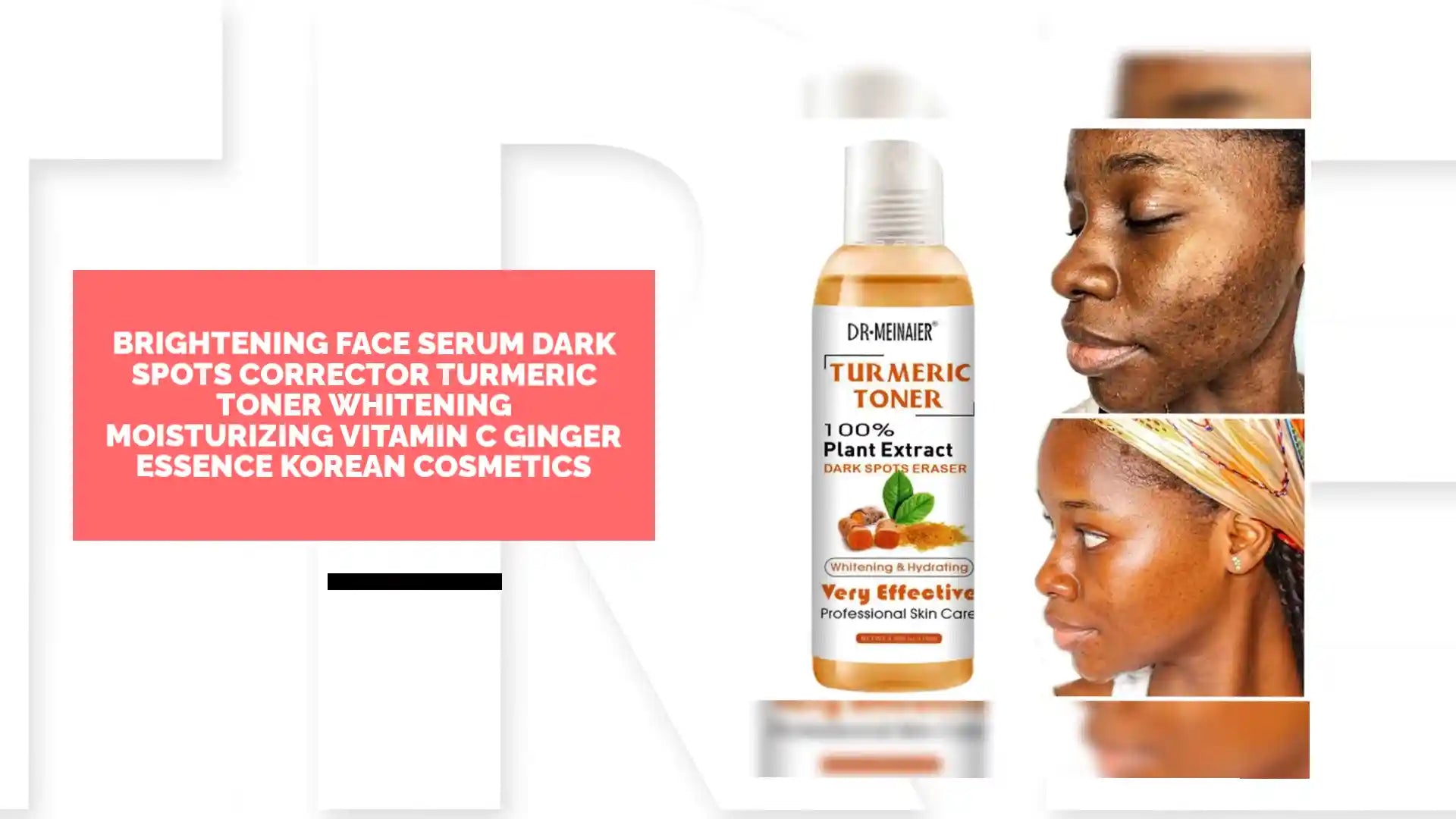 Brightening Face Serum Dark Spots Corrector Turmeric Toner Whitening Moisturizing Vitamin C Ginger Essence Korean Cosmetics by@Outfy